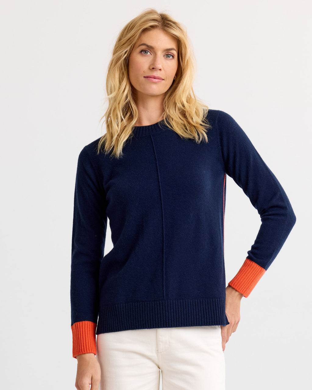Cashmere Contrast Crew