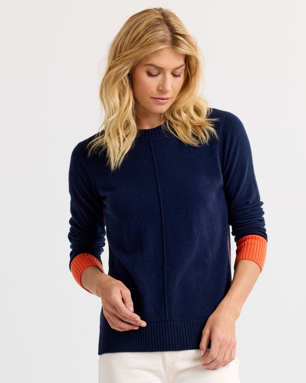 Cashmere Contrast Crew