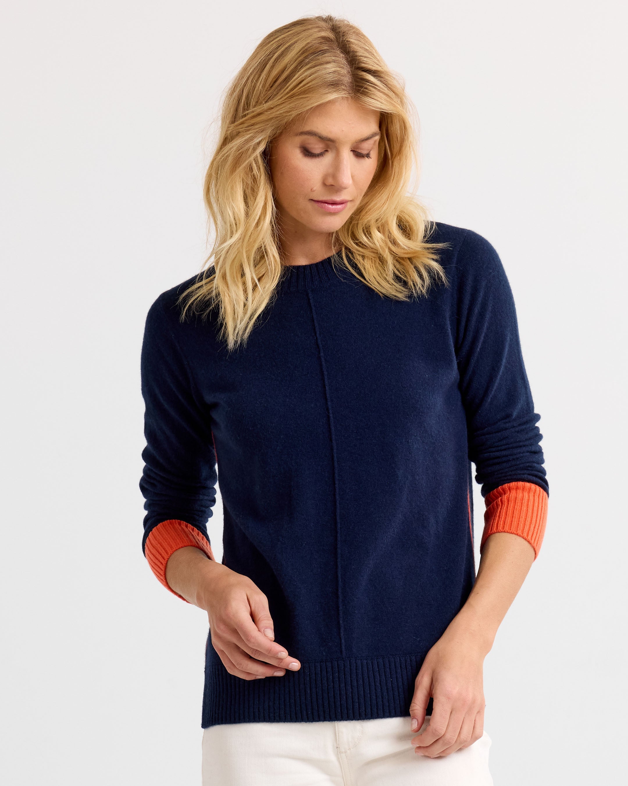 Cashmere Contrast Crew