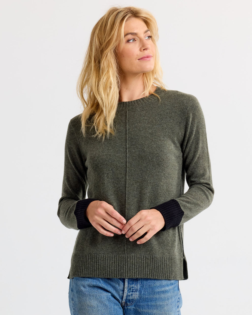Cashmere Contrast Crew