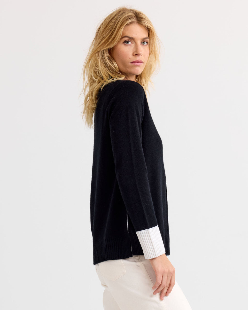 Cashmere Contrast Crew