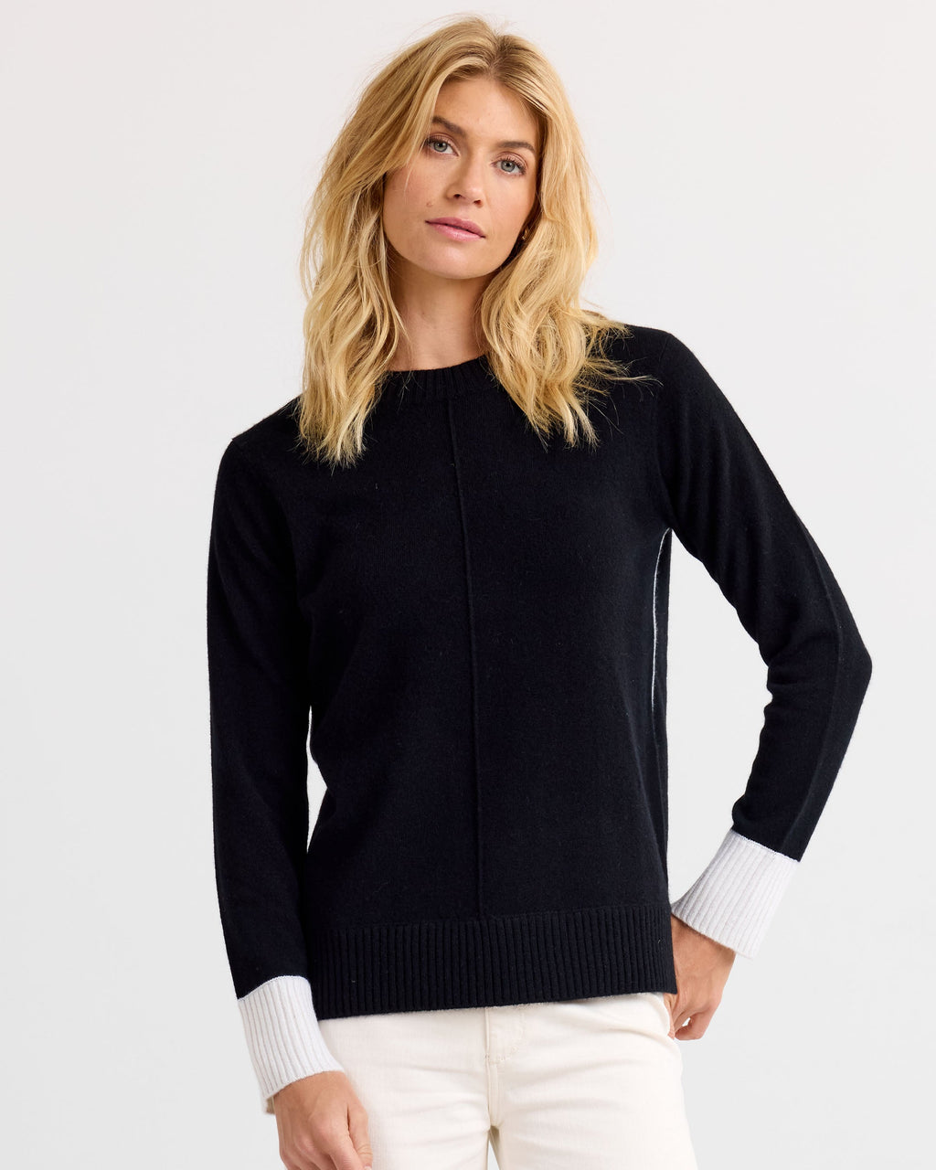 Cashmere Contrast Crew