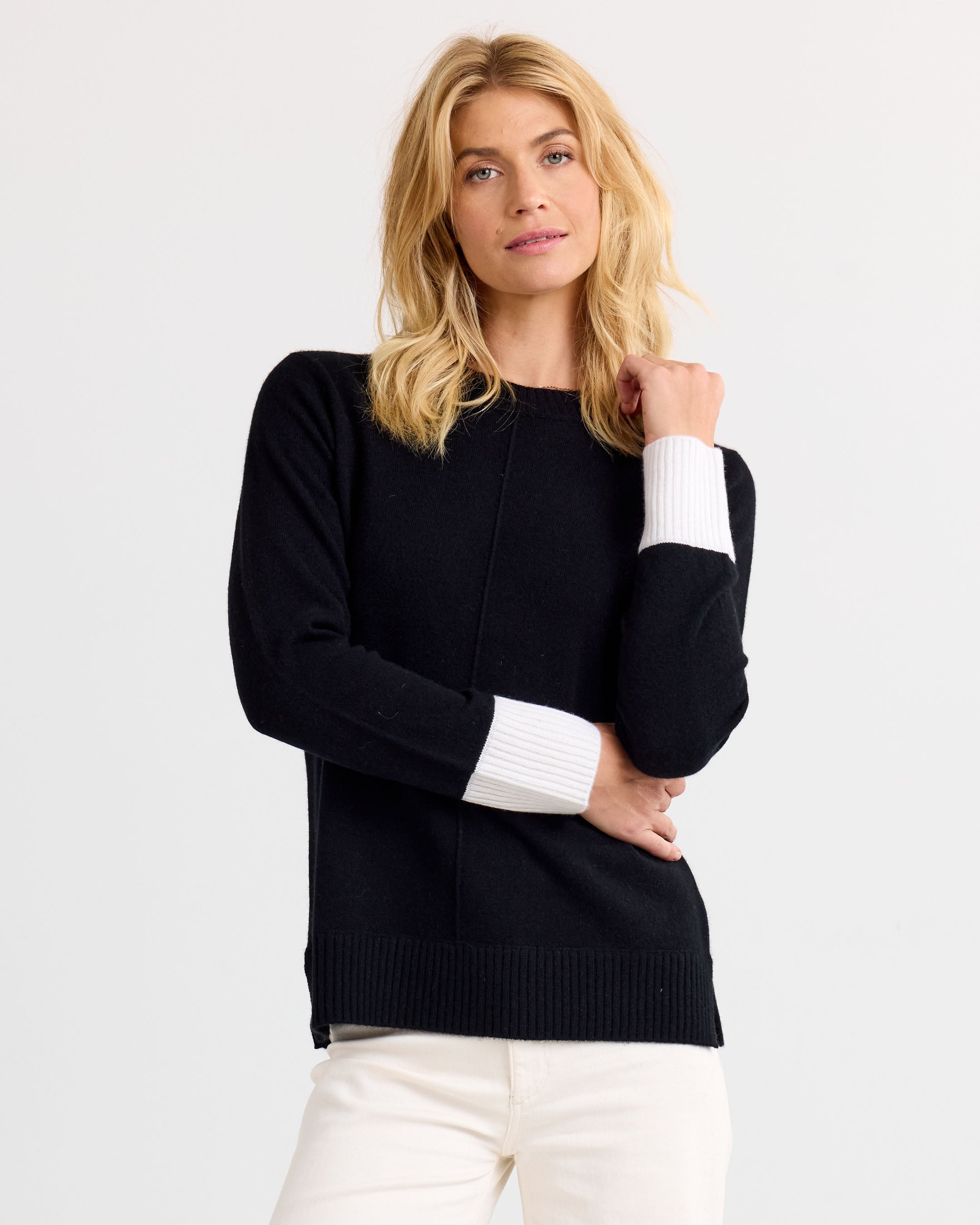 Cashmere Contrast Crew